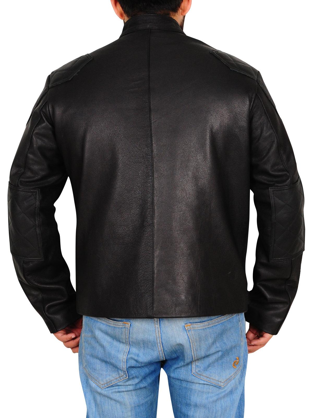 Leather Biker Jacket In Black - Leather Loom