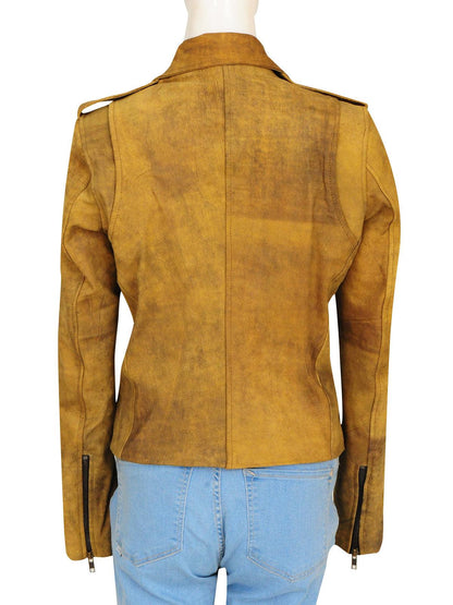 Women Distressed Brown Jacket - Leather Loom