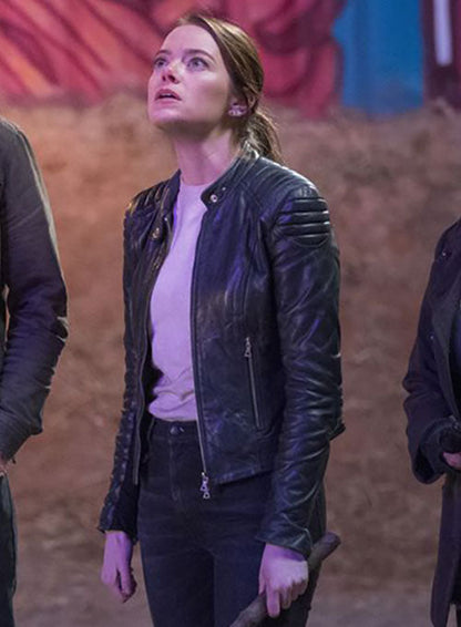 EMMA STONE ZOMBIELAND DOUBLE TAP LEATHER JACKET - Leather Loom