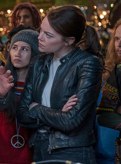 EMMA STONE ZOMBIELAND DOUBLE TAP LEATHER JACKET - Leather Loom