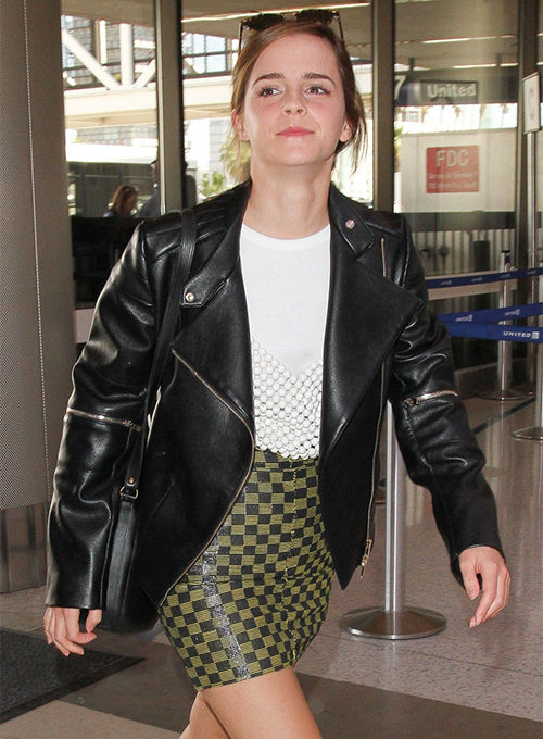 Emma Watson Black Leather Jacket - Leather Loom