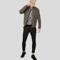 Zord Grey Suede Bomber Leather Jacket - Leather Loom