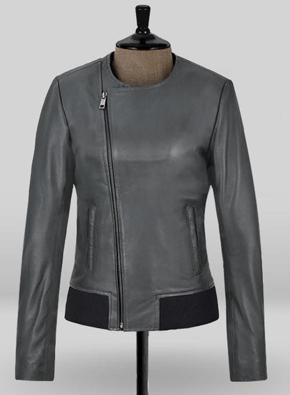 JENNIFER ANISTON GREY LEATHER JACKET - Leather Loom