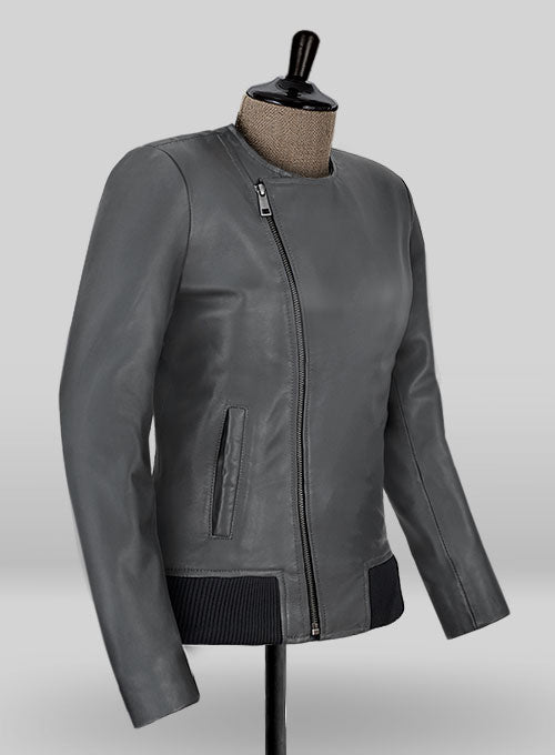 JENNIFER ANISTON GREY LEATHER JACKET - Leather Loom