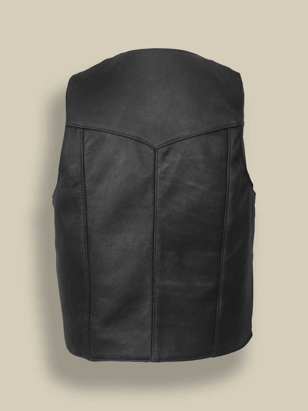 Men Premium Leather Vest - Leather Loom