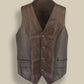 Men Vintage Leather Vest - Leather Loom