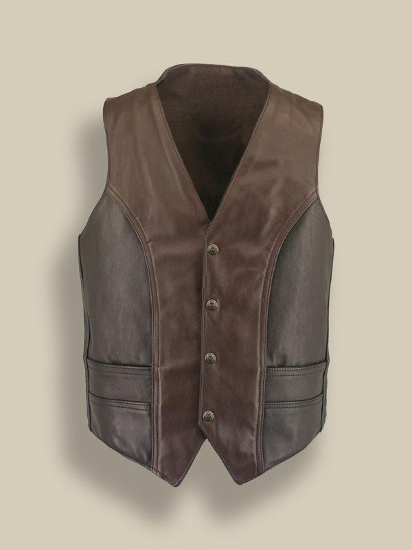 Men Vintage Leather Vest - Leather Loom