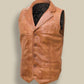 Men Tan Brown Vest - Leather Loom