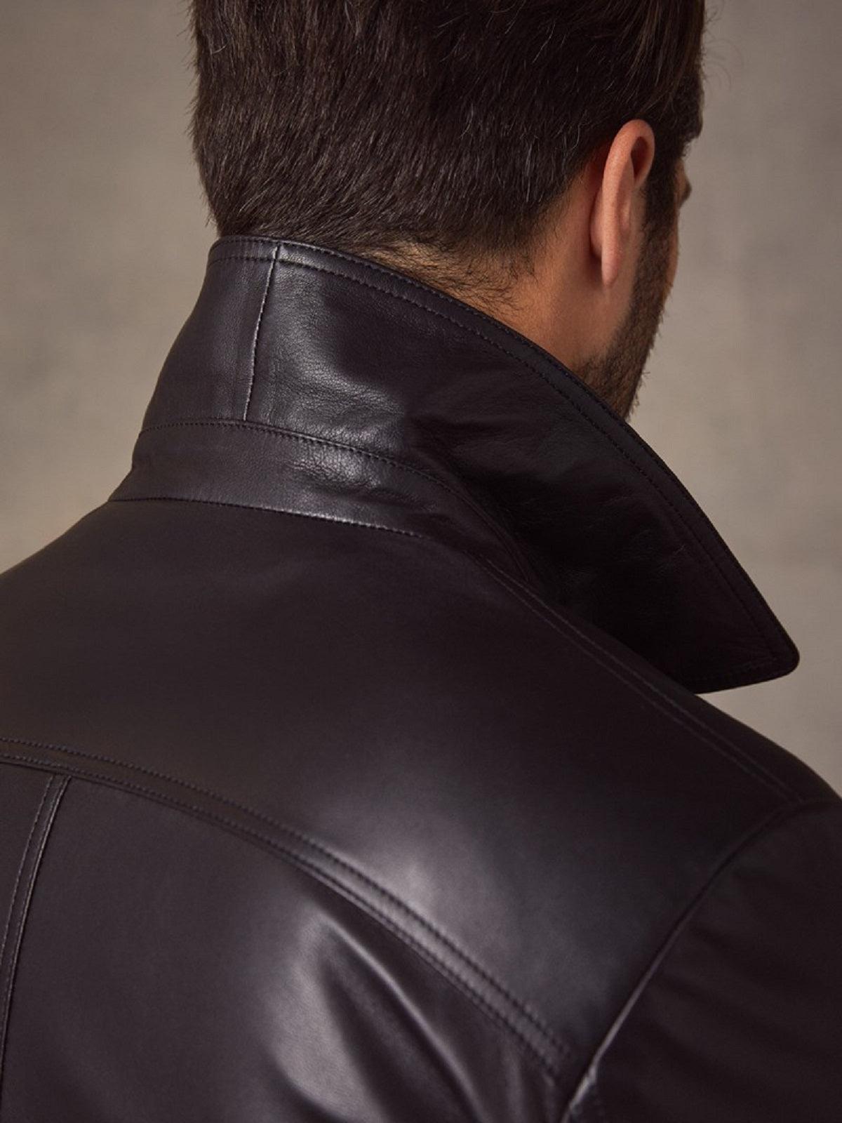 Men Vintage Black Leather Jacket - Leather Loom