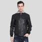 Brice Black Hooded Leather Jacket - Leather Loom