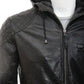 Franc Black Hooded Leather Jacket - Leather Loom