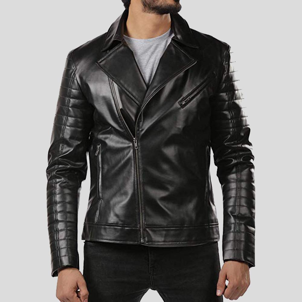 Elex Black Motorcycle Leather Jacket - Leather Loom