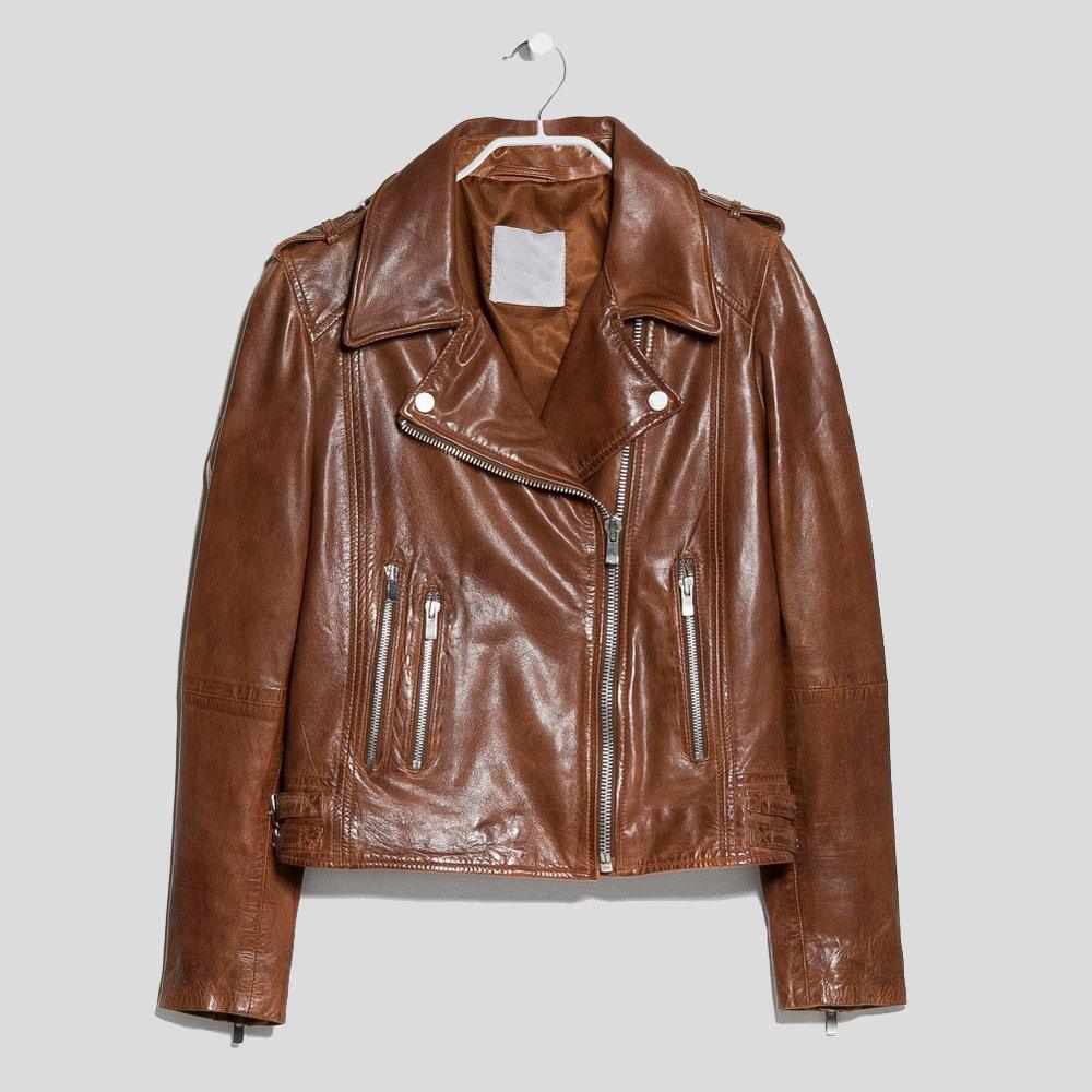 Emma Brown Motorcycle Leather Jacket - Leather Loom