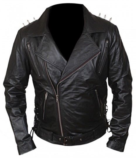 Ghost Rider Nicholas Cage Motorcycle Motorbike Biker Jacket With Metal Spikes - Leather Loom