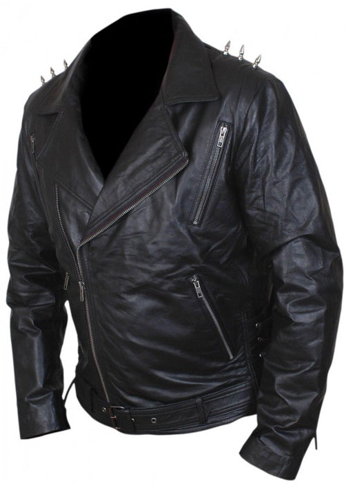 Ghost Rider Nicholas Cage Motorcycle Motorbike Biker Jacket With Metal Spikes - Leather Loom