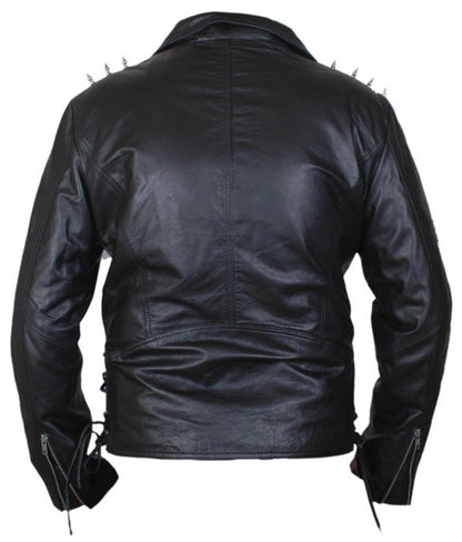 Ghost Rider Nicholas Cage Motorcycle Motorbike Biker Jacket With Metal Spikes - Leather Loom