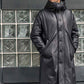 Leather Down Jacket Long Winter Overcoat Warm Oversize Outwear - Leather Loom