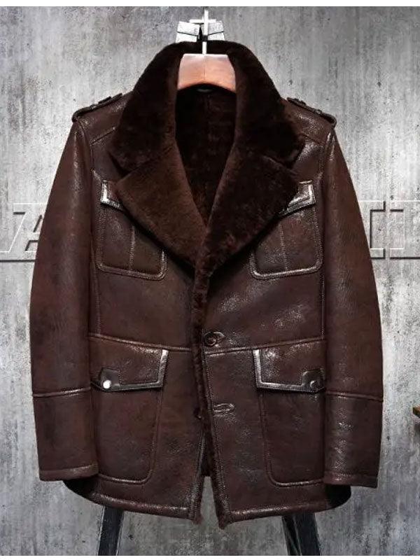 Men's B3 Pilot Aviator Sheepskin Leather Bomber Jacket - Leather Loom