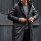 Mink Overcoat Long Fur Parkas Black Leather Jacket - Leather Loom