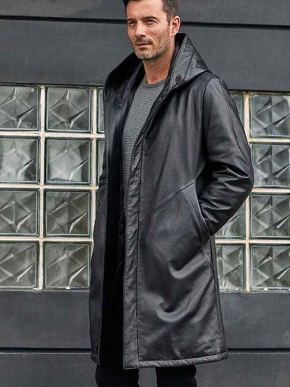 Overcoat Warm Down Jacket Black Leather Parkas Oversize Winter Outwear - Leather Loom