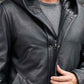 Overcoat Warm Down Jacket Black Leather Parkas Oversize Winter Outwear - Leather Loom