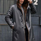Cowhide Shearling Fur Parkas Hooded Leather Coat - Leather Loom
