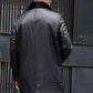 Mink Fur Coat Long Fur Outwear Black Leather Overcoat - Leather Loom