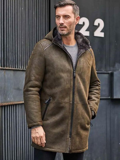 Jacket Long Trench Coat Removable Hooded Fur Outwear Warmest Winter Overcoat - Leather Loom