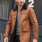 Winter Outwear Natural Sheepskin Leather Jacket Hooded Fur Overcoat - Leather Loom