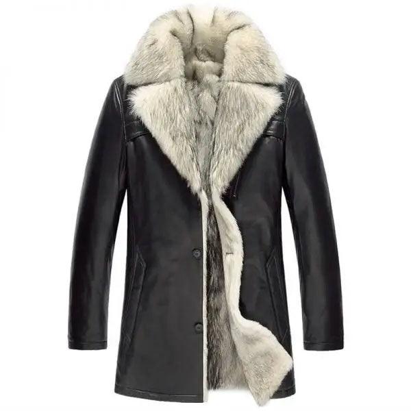 Liner Lambskin Coat 100% Genuine Leather Sheepskin Jacket Long Outerwear - Leather Loom