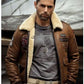 Mens B3 Flying Leather Coat Embroidered Bomber Jacket - Leather Loom