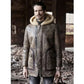 Sheepskin Coat Long Leather Jacket Hooded Fur Coat Thick Mens Winter Coats - Leather Loom