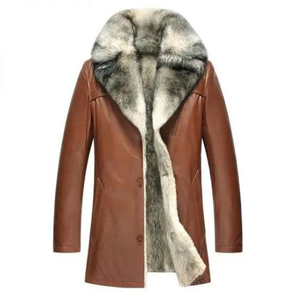 Liner Lambskin Coat 100% Genuine Leather Sheepskin Jacket Long Outerwear - Leather Loom