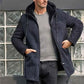 Leather Jacket Warm Wool Overcoat Long Winter Outwear Hooded Sheepskin Parkas - Leather Loom