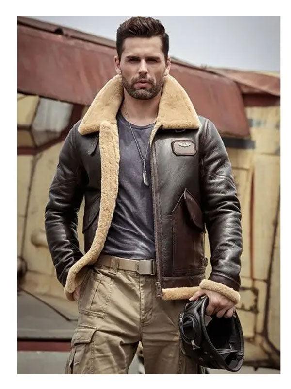Leather Jacket Fur Coat Airforce Flight Jacket - Leather Loom