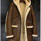 Mens Hooded Sheepskin Shearling Leather Jacket - Leather Loom
