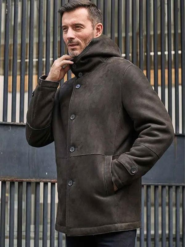 Mink Fur Coat Warm Winter Overcoat Oversize Parkas Hooded Black Leather Outwear - Leather Loom