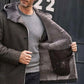 Mink Fur Coat Warm Winter Overcoat Oversize Parkas Hooded Black Leather Outwear - Leather Loom
