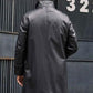 Black Fur Leather Parkas Long Trench Coat - Leather Loom
