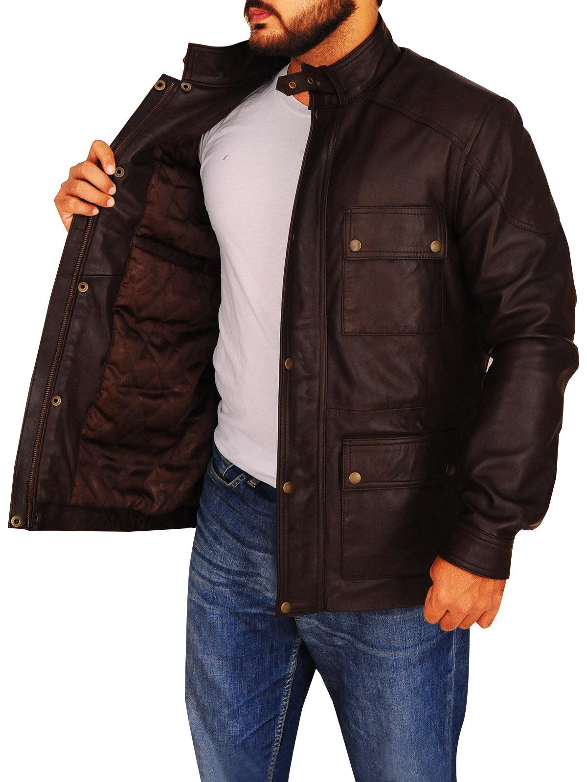 Men Brown Field Jacket - Leather Loom