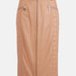 Women's Brown Quilted Leather Belted Midi Skirt With Zipper - Leather Loom